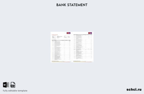 цифровая загрузка шаблон страницы выписки по счету банка Small Finance India AU 
